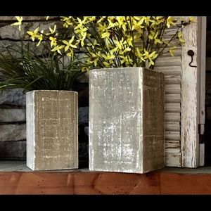 Wood planter set. Rustic wood planter